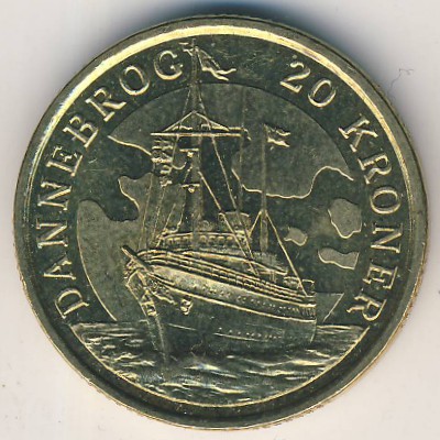 Denmark, 20 kroner, 2008