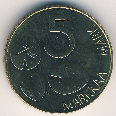 Финляндия, 5 марок (1992–2001 г.)