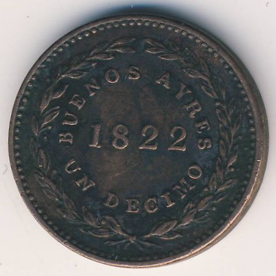 , 1 decimo, 1822–1823