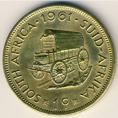 South Africa, 1 cent, 1961–1964