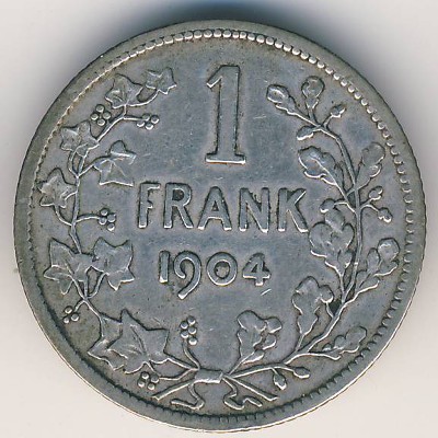 Бельгия, 1 франк (1904–1909 г.)
