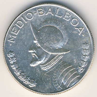 Panama, 1/2 balboa, 1966–1993