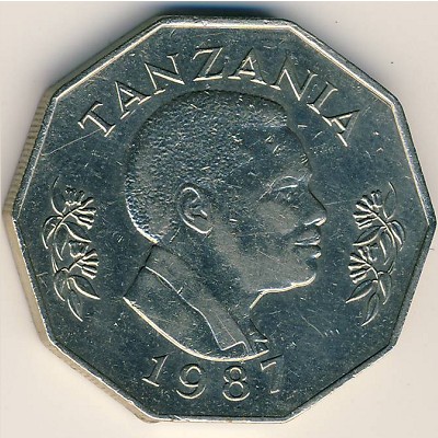 Tanzania, 5 shilingi, 1987–1989