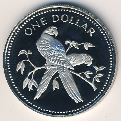 Belize, 1 dollar, 1974–1981