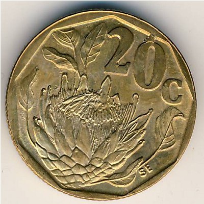 South Africa, 20 cents, 1990–1995