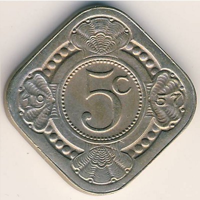 Антильские острова, 5 центов (1957–1970 г.)