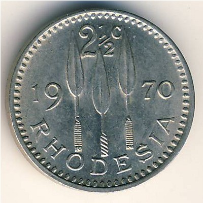 Родезия, 2 1/2 цента (1970 г.)