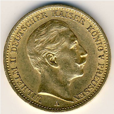Prussia, 20 mark, 1890–1913