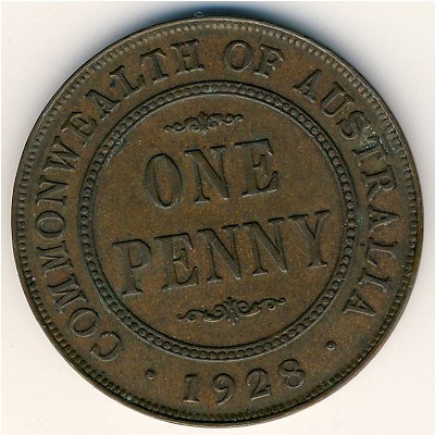Australia, 1 penny, 1911–1936