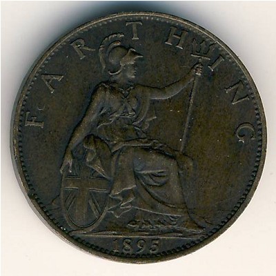Great Britain, 1 farthing, 1895–1897
