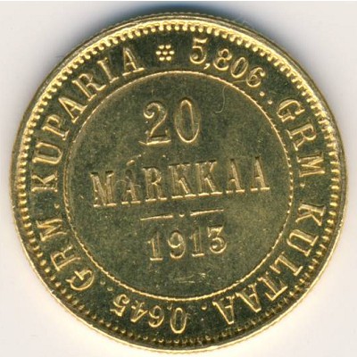 Финляндия, 20 марок (1879–1913 г.)