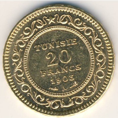 Tunis, 20 francs, 1903–1906