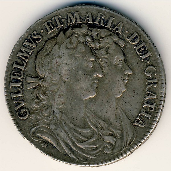 Great Britain, 1/2 crown, 1689–1690