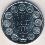 Европа, 1 экю (1990–1991 г.)