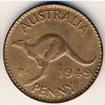 Австралия, 1 пенни (1949–1952 г.)