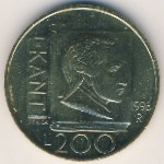San Marino, 200 lire, 1996