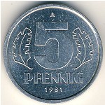 ГДР, 5 пфеннигов (1976–1990 г.)
