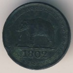 Цейлон, 1/192 риксдоллара (1802–1804 г.)
