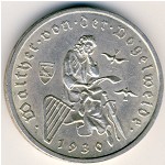 Weimar Republic, 3 reichsmark, 1930