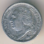 Франция, 1/2 франка (1816–1824 г.)