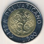 Vatican City, 500 lire, 1989