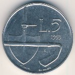 San Marino, 5 lire, 1993