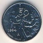 San Marino, 50 lire, 1994