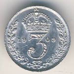 Great Britain, 3 pence, 1904–1910