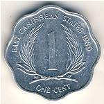 Восточные Карибы, 1 цент (1981–2000 г.)