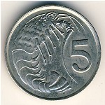 Каймановы острова, 5 центов (1987–1990 г.)