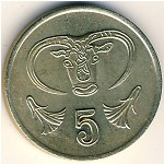 Cyprus, 5 cents, 1985–1990