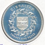 Gibraltar, 25 new pence, 1977