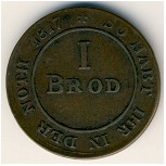Эльберфельдер, 1 хлебная марка (1816 г.)