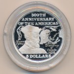 Bahamas, 5 dollars, 1991