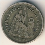 Peru, 1 dinero, 1863–1877