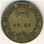 British West Africa, 1 shilling, 1949–1952