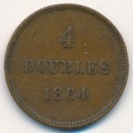 Guernsey, 4 doubles, 1864