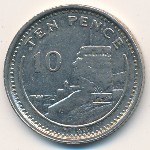 Gibraltar, 10 pence, 1994
