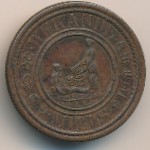 Цейлон, 19 центов (1843 г.)