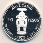 Dominican Republic, 10 pesos, 1975