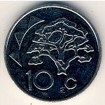 Намибия, 10 центов (1993–2012 г.)