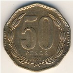 Chile, 50 pesos, 1988–2017