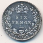 Великобритания, 6 пенсов (1887–1893 г.)