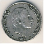 Philippines, 50 centimos, 1880–1885
