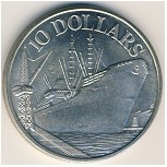 Singapore, 10 dollars, 1975
