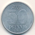 ГДР, 50 пфеннигов (1958 г.)