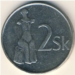 Slovakia, 2 koruny, 1993–2008