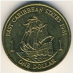 Восточные Карибы, 1 доллар (1981–1986 г.)
