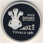 Tuvalu, 5 dollars, 1981
