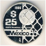 Mexico, 25 pesos, 1986